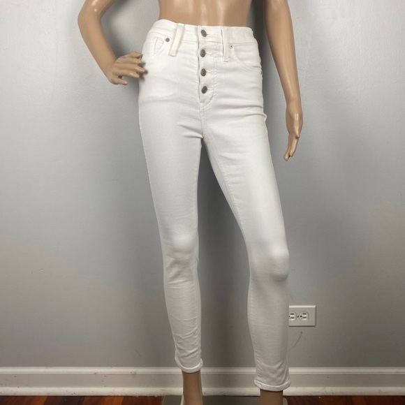 NEW MADEWELL WHITE HIGH-WAISTED SKINNY JEANS - Picture 2 of 8